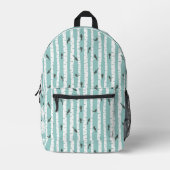 Muster mit Vögeln und Bäumen Bedruckter Rucksack (Vorderseite)