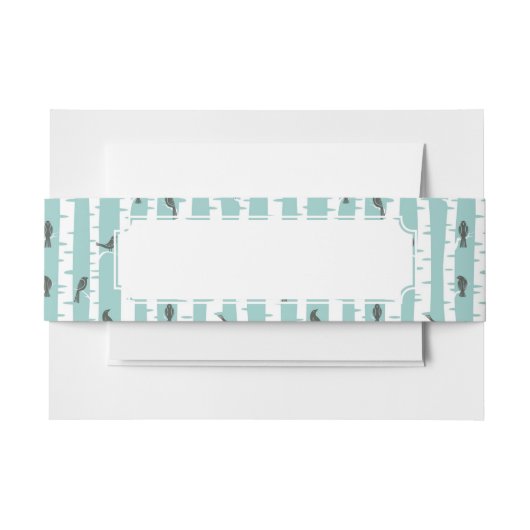 Muster mit Vögeln und Bäumen Einladungsbanderole (Vorderseite Beispiel)