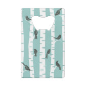 Muster mit Vögeln und Bäumen Geldkarten Flaschenöffner (Rückseite)