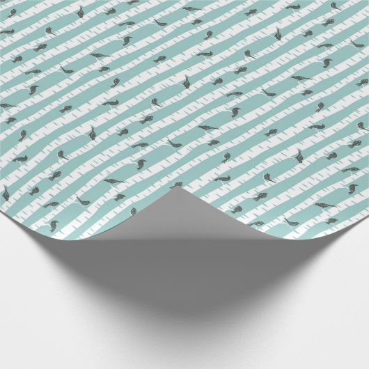 Muster mit Vögeln und Bäumen Geschenkpapier (Ecke)