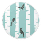 Muster mit Vögeln und Bäumen Keramikknauf (Vorderseite)