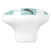 Muster mit Vögeln und Bäumen Keramikknauf (Seitenansicht)