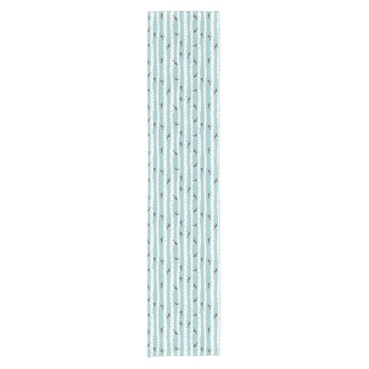 Muster mit Vögeln und Bäumen Kurzer Tischläufer (Vorderseite)