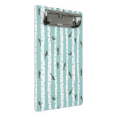 Muster mit Vögeln und Bäumen Mini Klemmbrett (Schrägansicht)