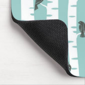 Muster mit Vögeln und Bäumen Mousepad (Ecke)