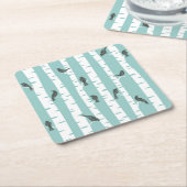 Muster mit Vögeln und Bäumen Rechteckiger Pappuntersetzer (angewinkelt)