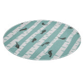 Muster mit Vögeln und Bäumen Schneidebrett (Ecke)