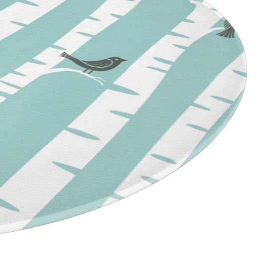 Muster mit Vögeln und Bäumen Schneidebrett (Ecke)