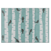 Muster mit Vögeln und Bäumen Schneidebrett (Vorderseite)
