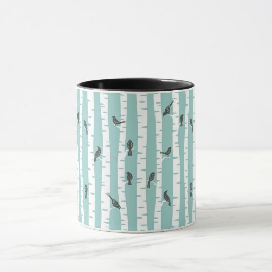 Muster mit Vögeln und Bäumen Tasse (Zentrum)