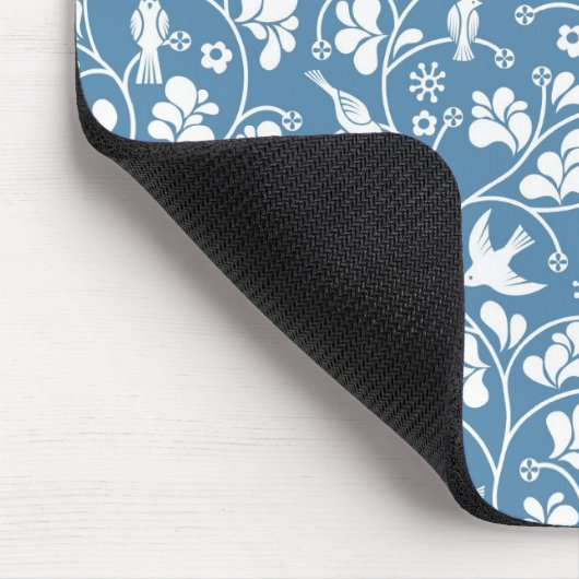 Muster mit Vögeln und Pflanze Mousepad (Ecke)