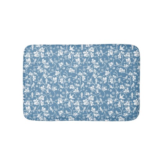 Muster mit Vögeln und Pflanzenverzierung Badematte (Vorderseite)