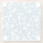 Muster mit Vögeln und Pflanzenverzierung Glasuntersetzer (Rückseite)