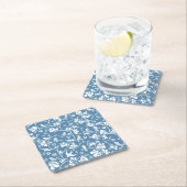 Muster mit Vögeln und Pflanzenverzierung Rechteckiger Pappuntersetzer (Vor Ort)