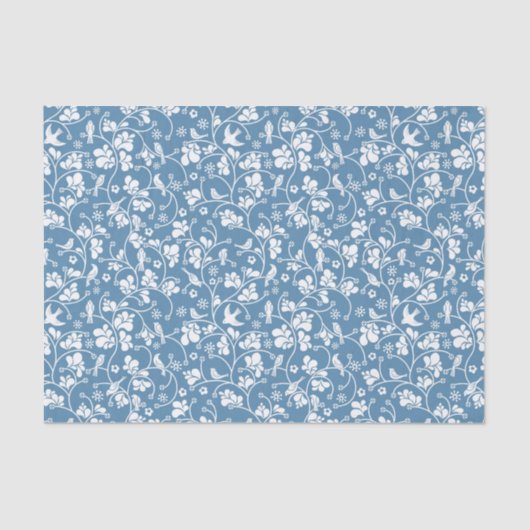 Muster mit Vögeln und Pflanzenverzierung Seidenpapier (Vorderseite)