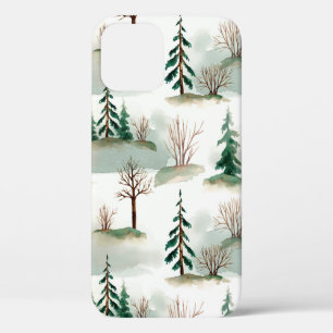 Muster mit Weihnachtsbäumen, Bäumen und Büschen. B Case-Mate iPhone Hülle