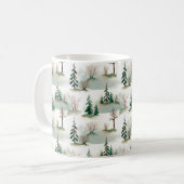 Muster mit Weihnachtsbäumen, Bäumen und Büschen. B Kaffeetasse (Vorderseite Links)
