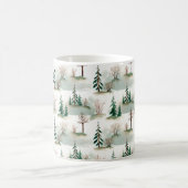 Muster mit Weihnachtsbäumen, Bäumen und Büschen. B Kaffeetasse (Mittel)