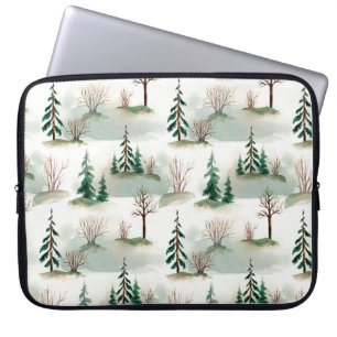 Muster mit Weihnachtsbäumen, Bäumen und Büschen. B Laptopschutzhülle