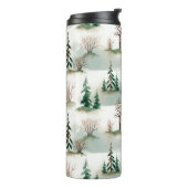 Muster mit Weihnachtsbäumen, Bäumen und Büschen. B Thermosbecher (Nach links gedreht)