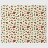 Muster mit Weihnachtsmotiven Geschenkpapier (Flach)