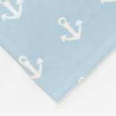 Muster mit weißen Ankern auf Blau Fleecedecke (Ecke)