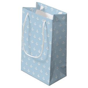 Muster mit weißen Ankern auf Blau Kleine Geschenktüte