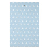 Muster mit weißen Ankern auf Blau Mini Klemmbrett (Rückseite)