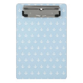 Muster mit weißen Ankern auf Blau Mini Klemmbrett (Vorderseite)