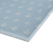 Muster mit weißen Ankern auf Blau Schneidebrett (Ecke)