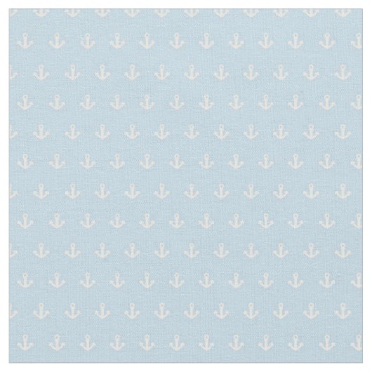 Muster mit weißen Ankern auf Blau Stoff (Nahaufnahme)