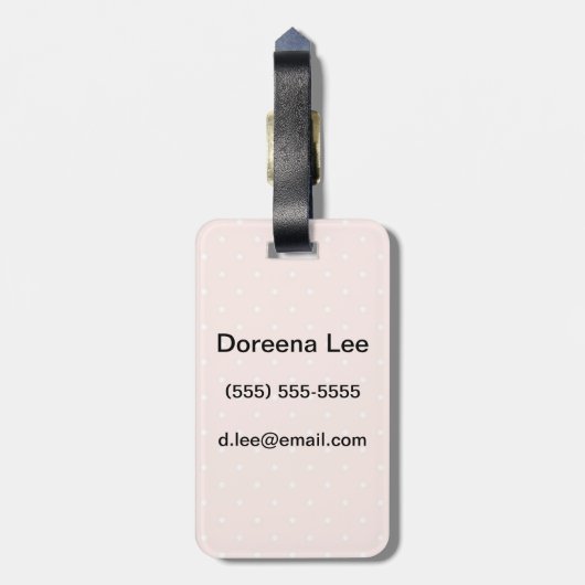 Muster mit weißen Polka-Punkten Gepäckanhänger (Rückseite vertikal)