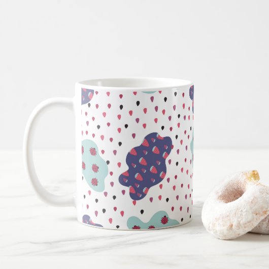 Muster mit Wolken, Ladybugs und Beeren Kaffeetasse (Mit Donut)