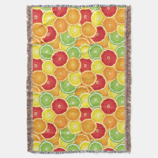 Muster mit Zitrusfrüchten Decke (Vorderseite Vertikal)