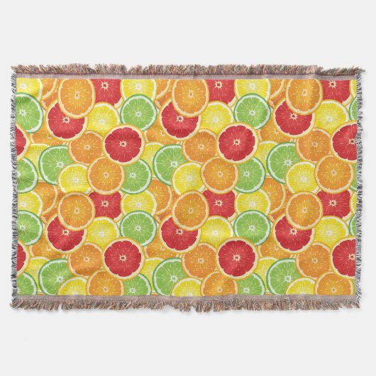 Muster mit Zitrusfrüchten Decke (Vorderseite)
