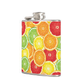 Muster mit Zitrusfrüchten Flachmann (Links)