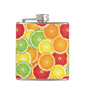 Muster mit Zitrusfrüchten Flachmann (Vorderseite)