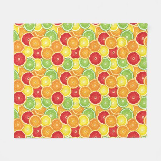 Muster mit Zitrusfrüchten Fleecedecke (Vorderseite (Horizontal))