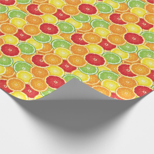 Muster mit Zitrusfrüchten Geschenkpapier (Ecke)