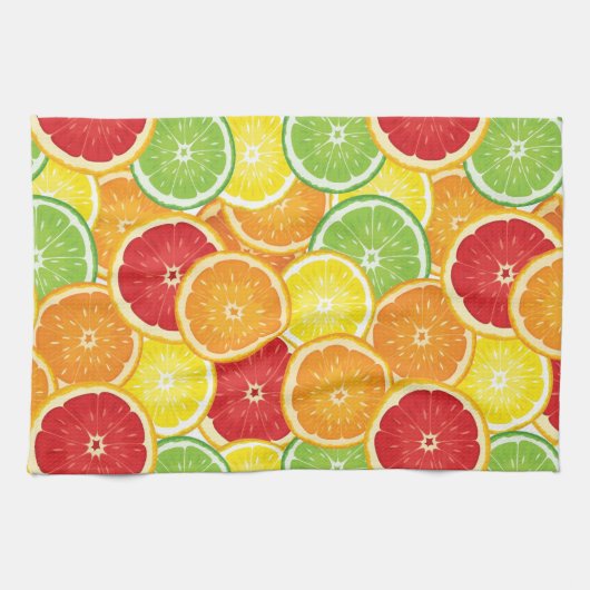 Muster mit Zitrusfrüchten Geschirrtuch (Horizontal)