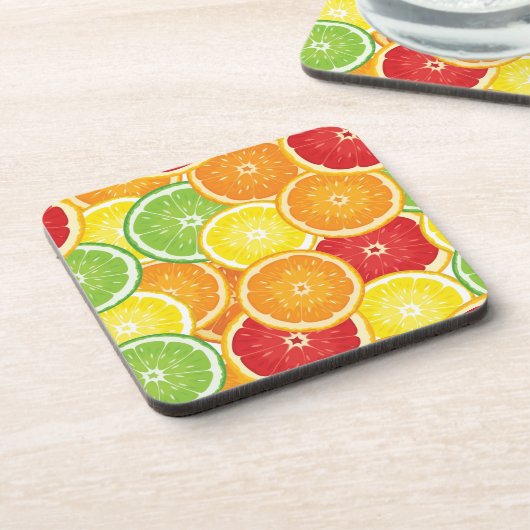 Muster mit Zitrusfrüchten Getränkeuntersetzer (Linke Seite)