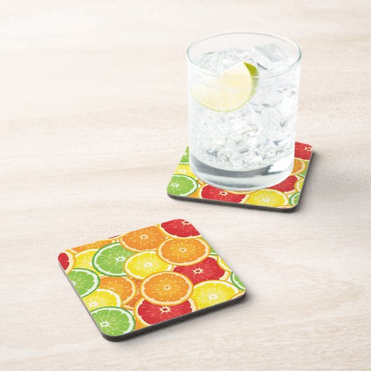 Muster mit Zitrusfrüchten Getränkeuntersetzer (Rechte Seite)