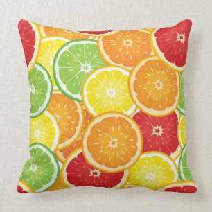 Muster mit Zitrusfrüchten Kissen