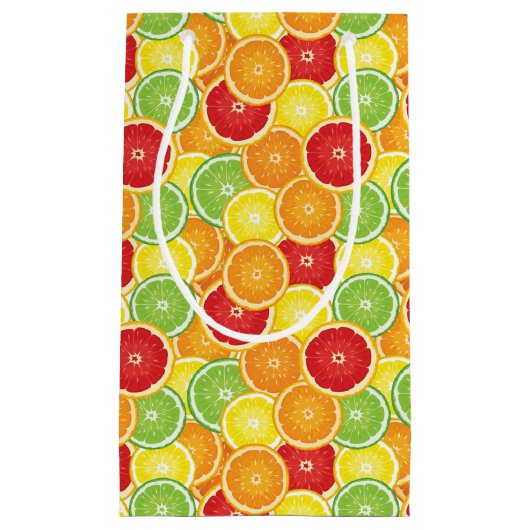 Muster mit Zitrusfrüchten Kleine Geschenktüte (Vorderseite)