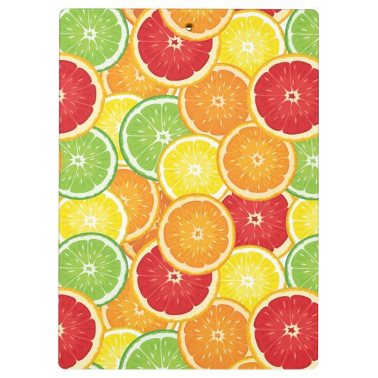 Muster mit Zitrusfrüchten Klemmbrett (Rückseite)