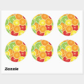 Muster mit Zitrusfrüchten Runder Aufkleber (Blatt)