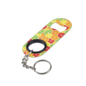 Muster mit Zitrusfrüchten Schlüsselanhänger Flaschenöffner (Rückseite Schrägansicht)