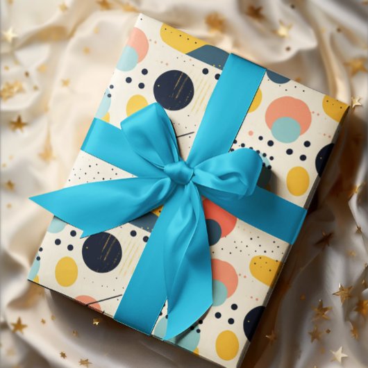 Muster Mitte des Jahrhunderts. Abstrakte Formen Geschenkpapier