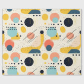 Muster Mitte des Jahrhunderts. Abstrakte Formen Geschenkpapier (Flach)