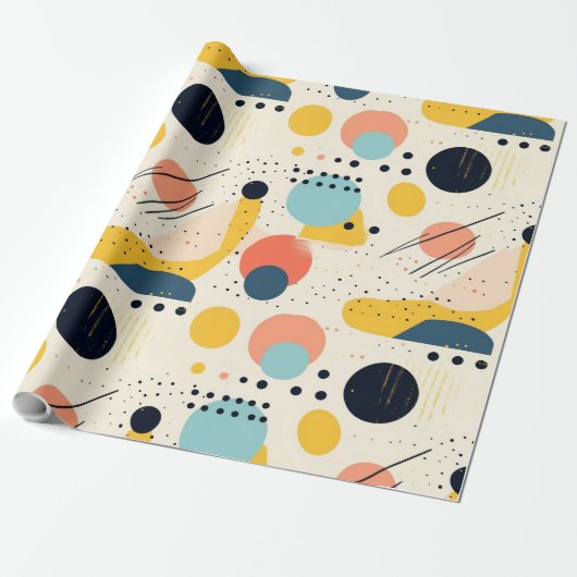 Muster Mitte des Jahrhunderts. Abstrakte Formen Geschenkpapier (Ungerollt)